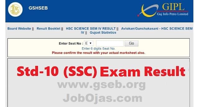 SSC Result 2023 www.gseb.org